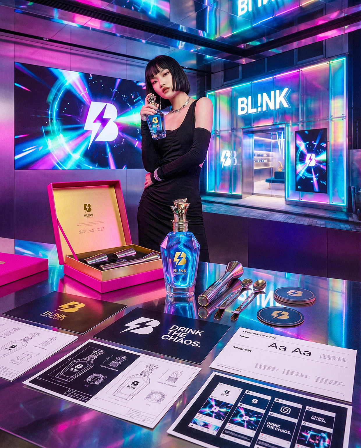 BL!NK | Drink the Chaos | Luxury Liquor Branding Image 13