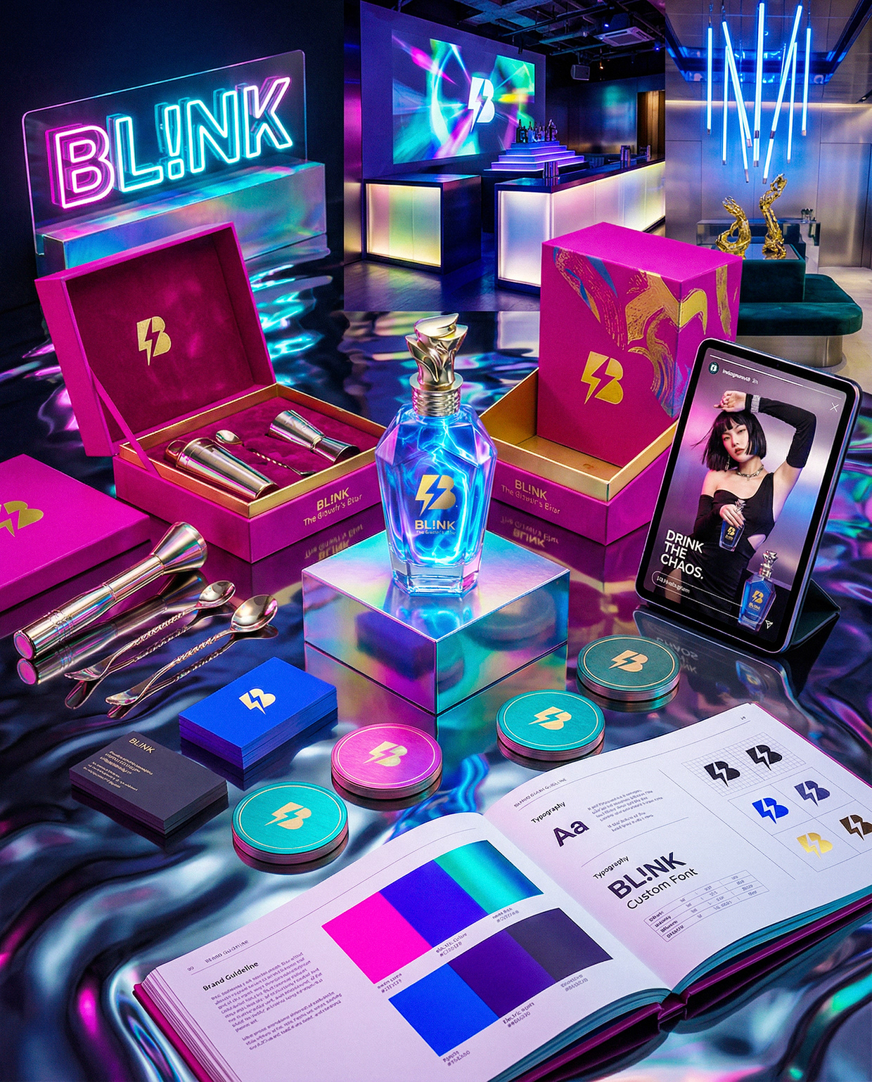 BL!NK | Drink the Chaos | Luxury Liquor Branding Image 17
