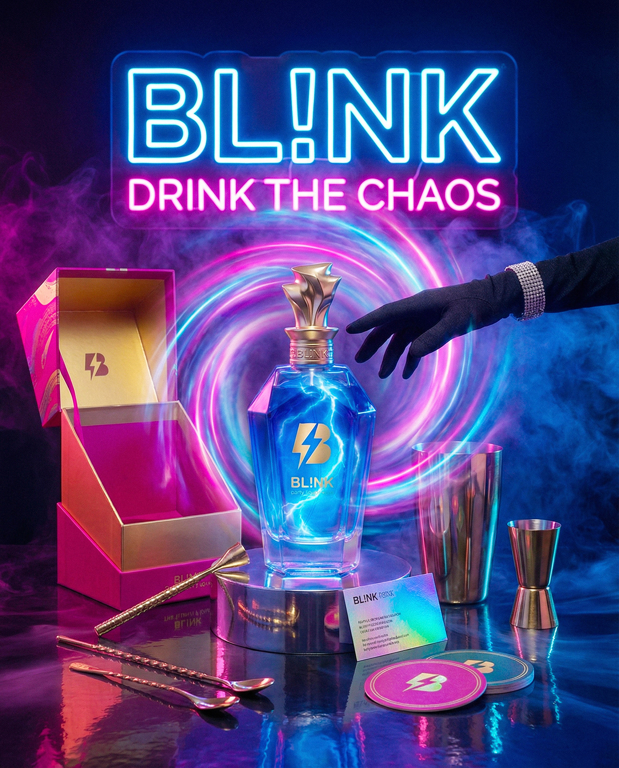 BL!NK | Drink the Chaos | Luxury Liquor Branding Image 18