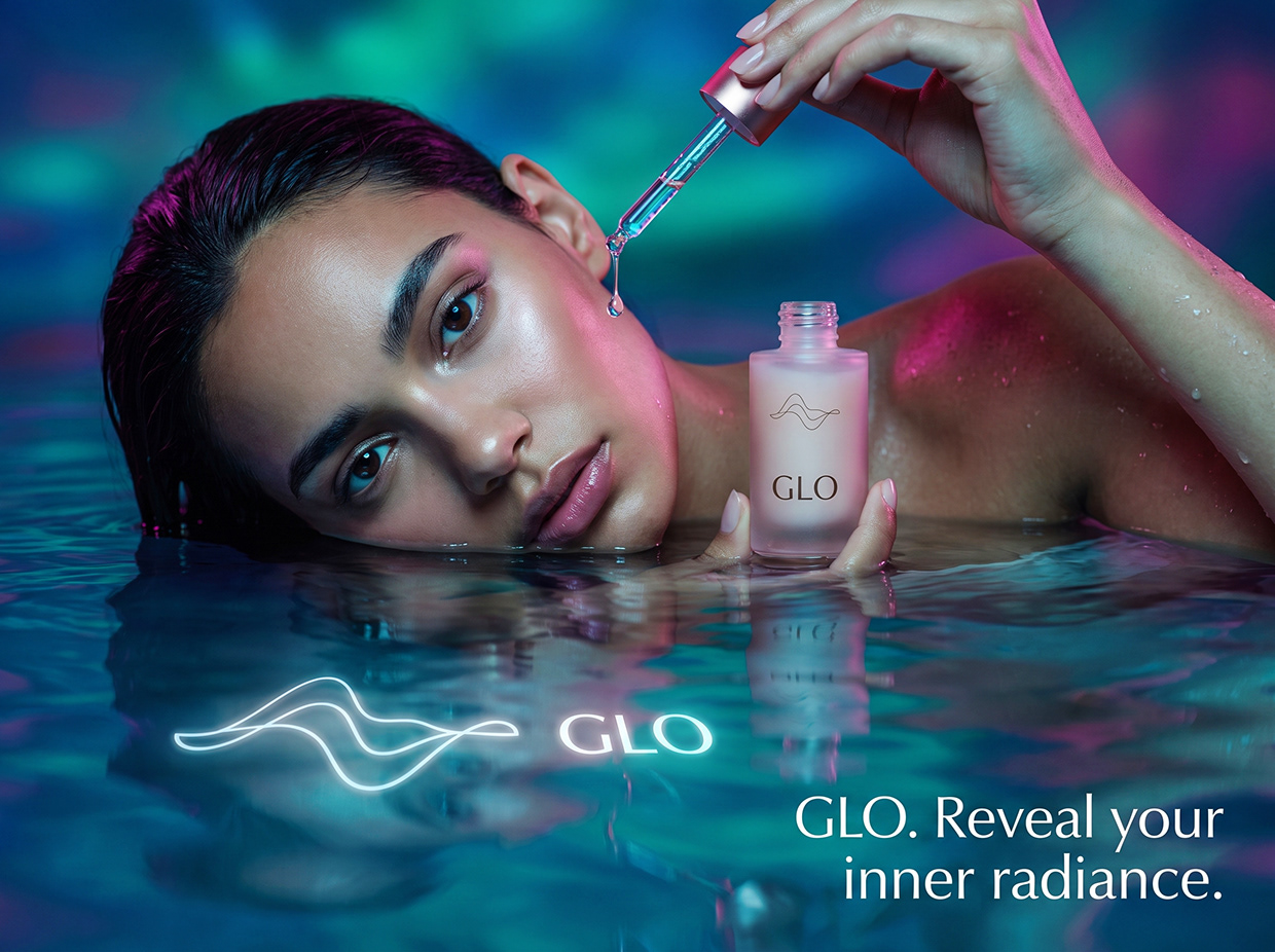 GLO | Fluid Aesthetics & Premium Skincare Branding Image 1