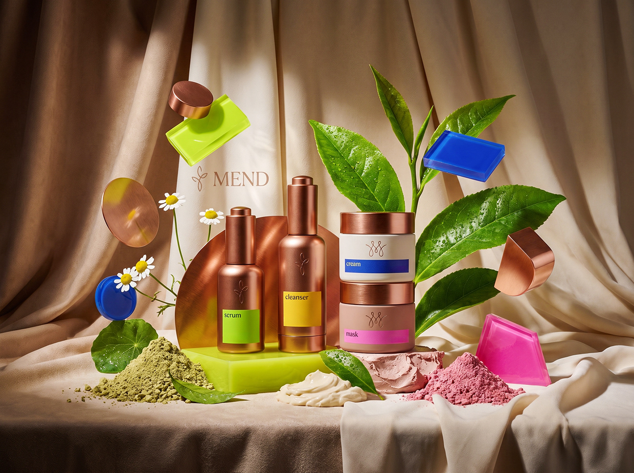 MEND | High-Contrast Botanical Skincare Brand Identity Image 0