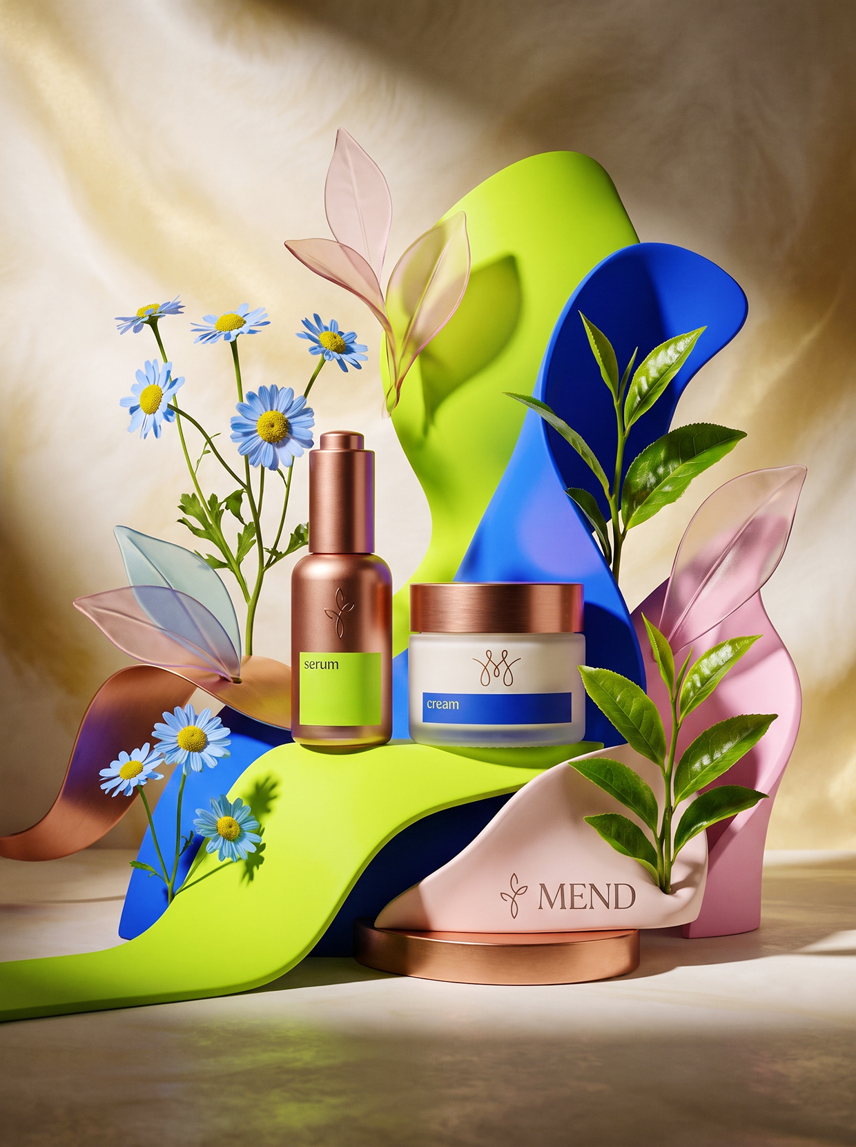 MEND | High-Contrast Botanical Skincare Brand Identity Image 5