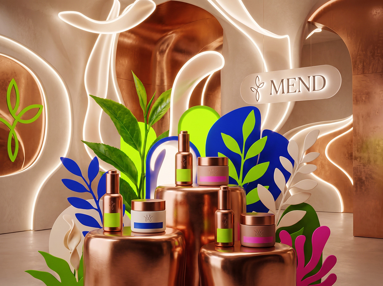 MEND | High-Contrast Botanical Skincare Brand Identity Image 8
