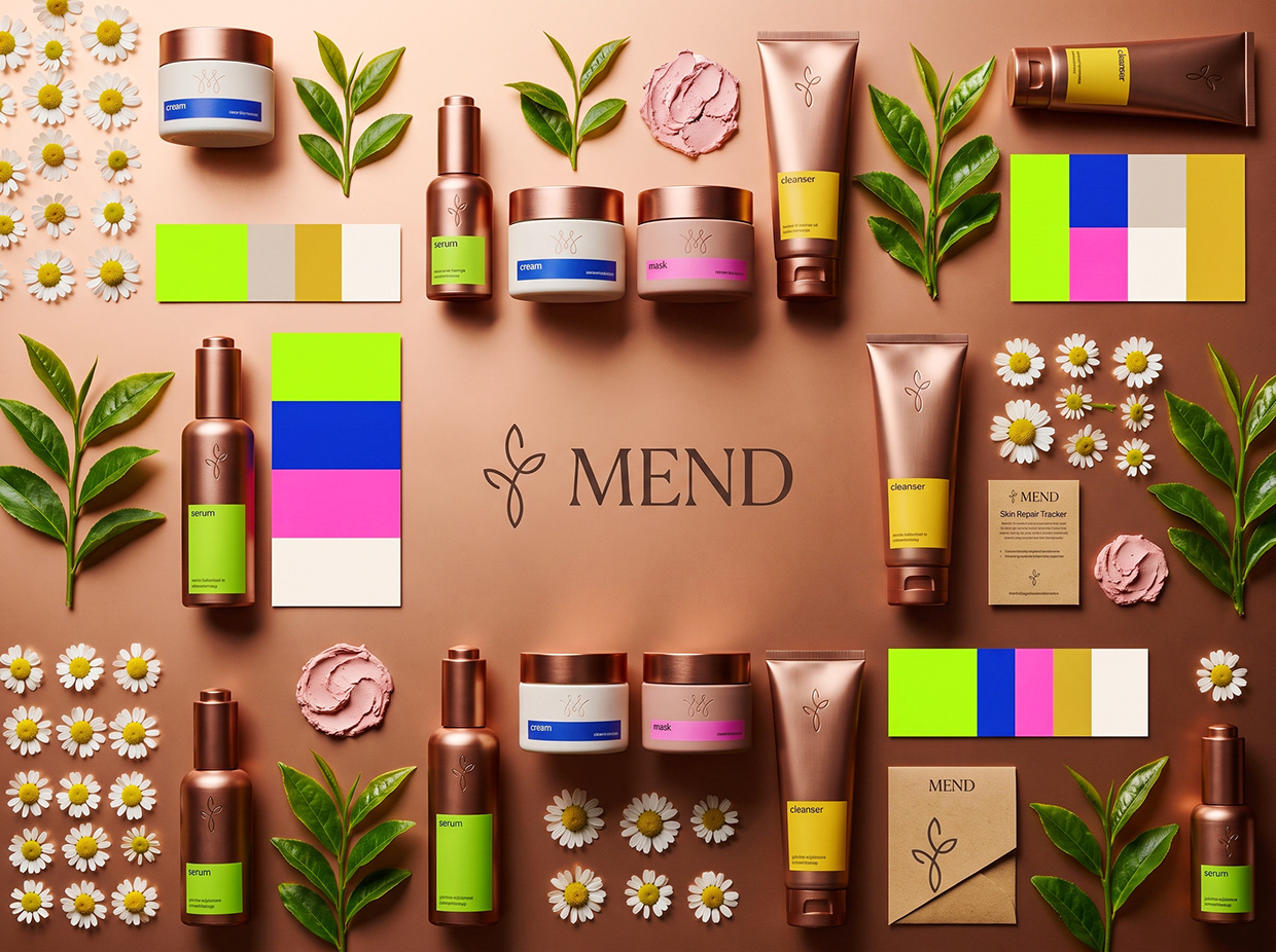MEND | High-Contrast Botanical Skincare Brand Identity Image 34