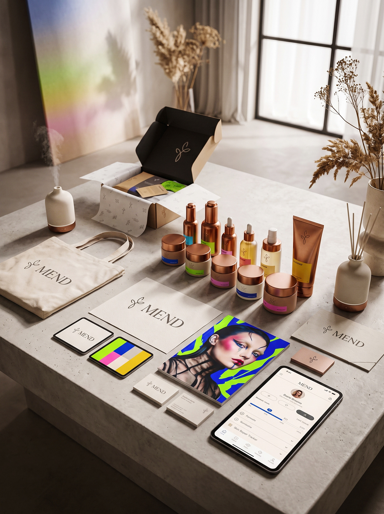 MEND | High-Contrast Botanical Skincare Brand Identity Image 36