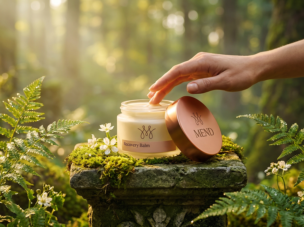 MEND | High-Contrast Botanical Skincare Brand Identity Image 44