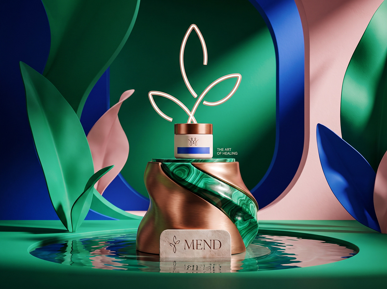 MEND | High-Contrast Botanical Skincare Brand Identity Image 59