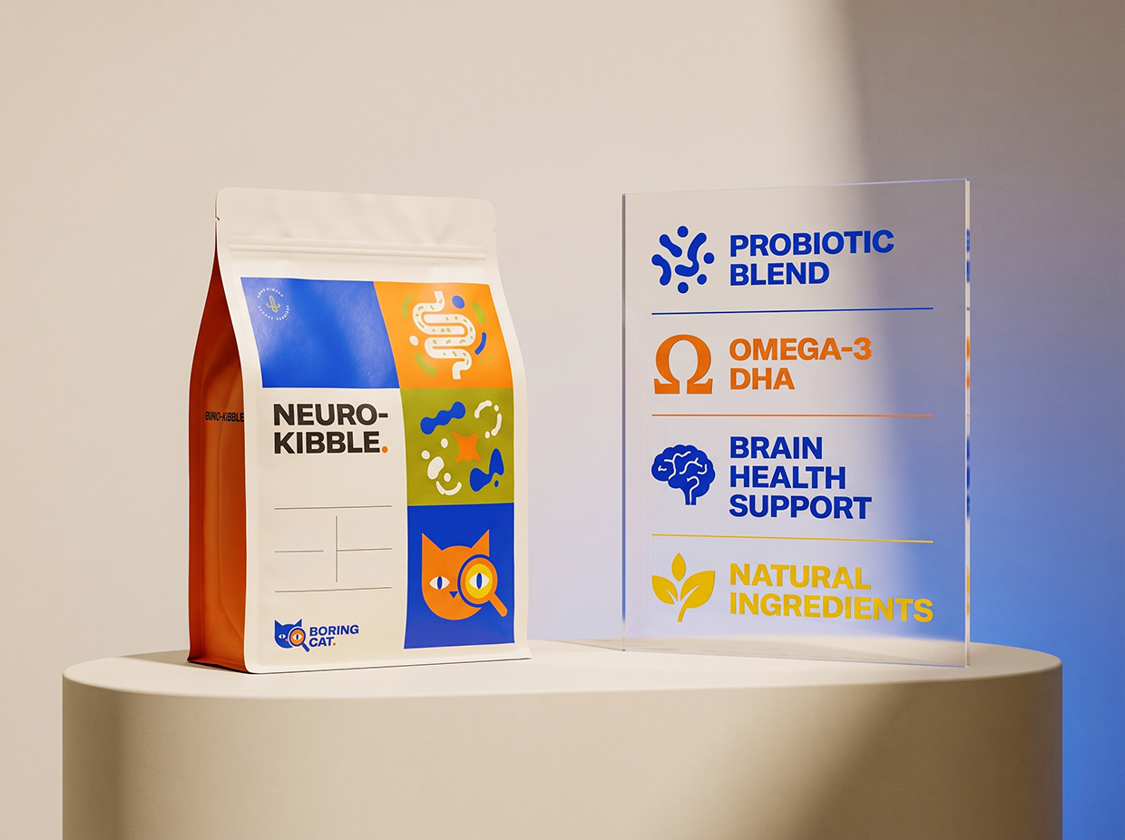 BORING CAT | Luxury Gut-Brain Axis Pet food Identity Image 0