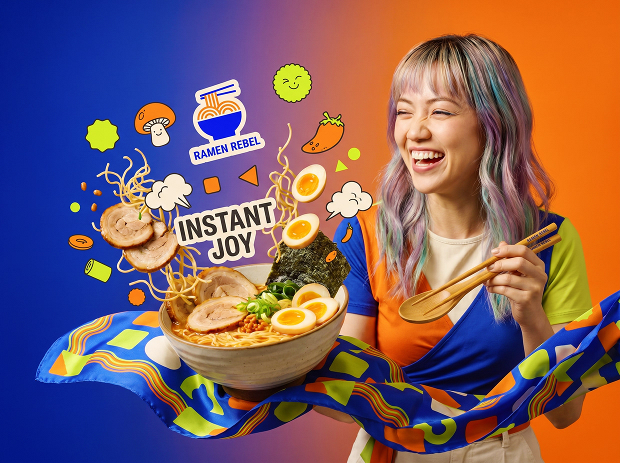 RAMEN REBEL | Dopamine Noodle Identity by Up-Brands™ Image 2