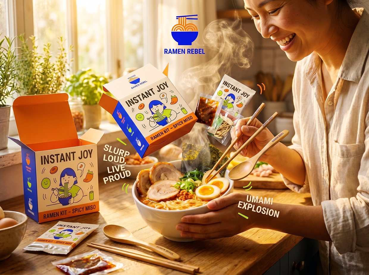 RAMEN REBEL | Dopamine Noodle Identity by Up-Brands™ Image 5