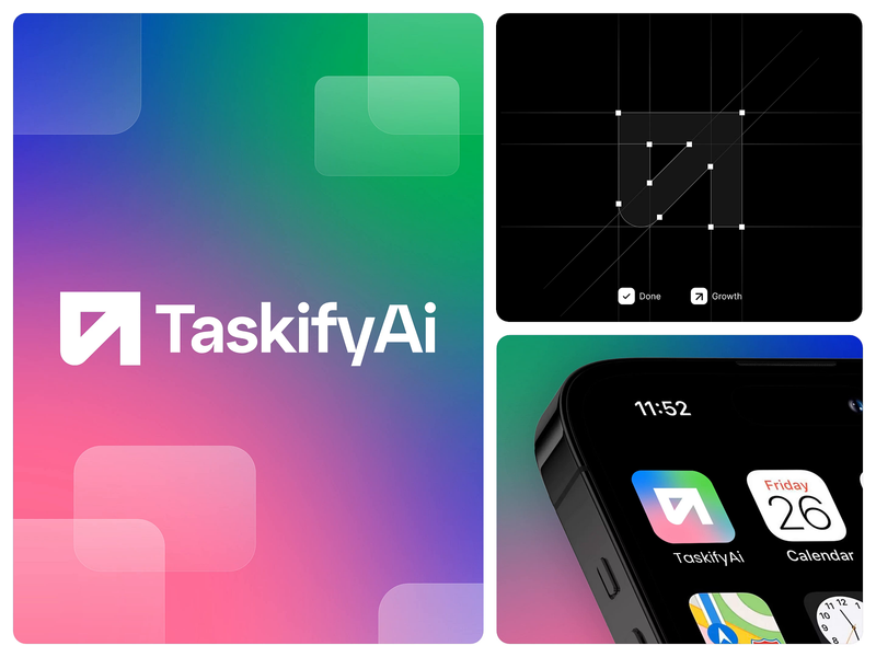 TaskifyAI Logo Design – Bright, Bold & Future-Driven by Vislume - ​Design Agency