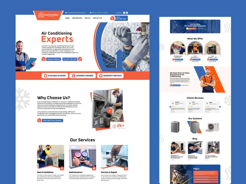 Cool Comfort — Professional HVAC & Cooling UI Design