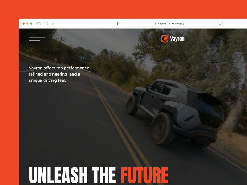 VAYRON — Electric Vehicle Website Template