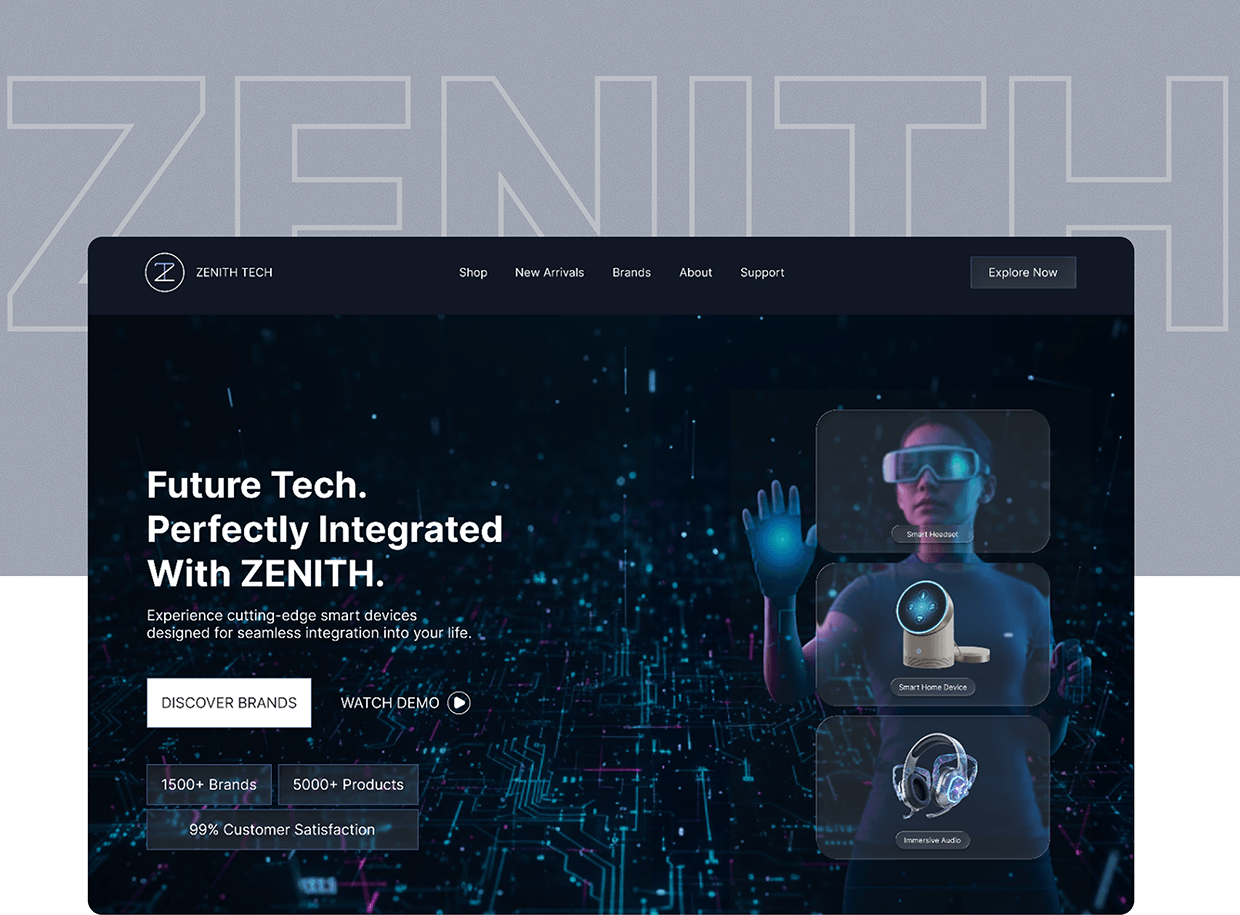 ZENITH TECH | Next-Gen Tech Landing Page Image 0