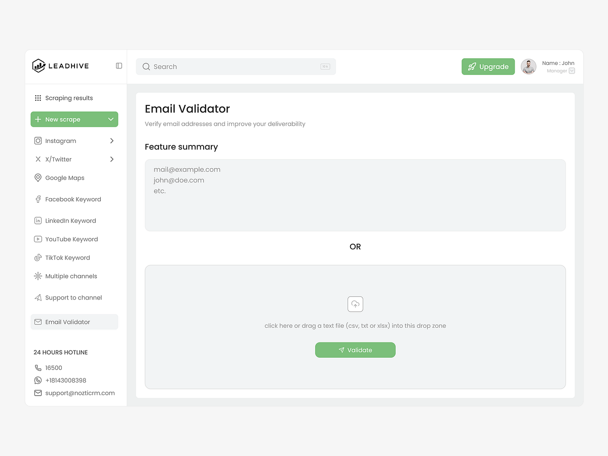 Email Validator Lead Generation SaaS Dashboard UI Image 0