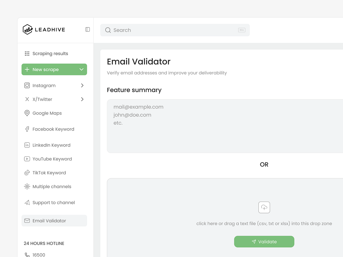 Email Validator Lead Generation SaaS Dashboard UI Image 1