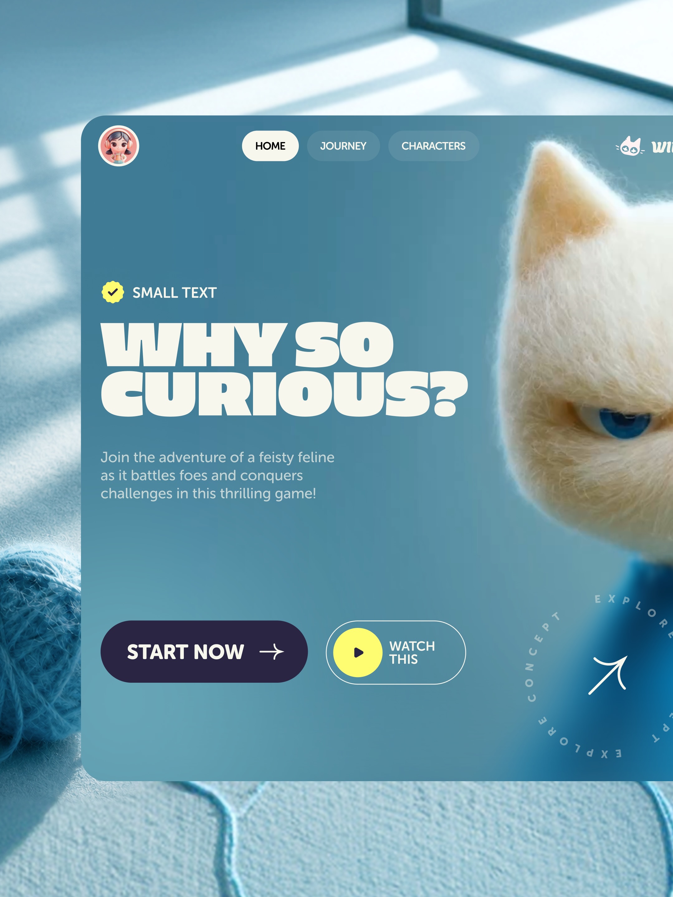 Angry Cat Hero Section - Mouse tracking Image 1