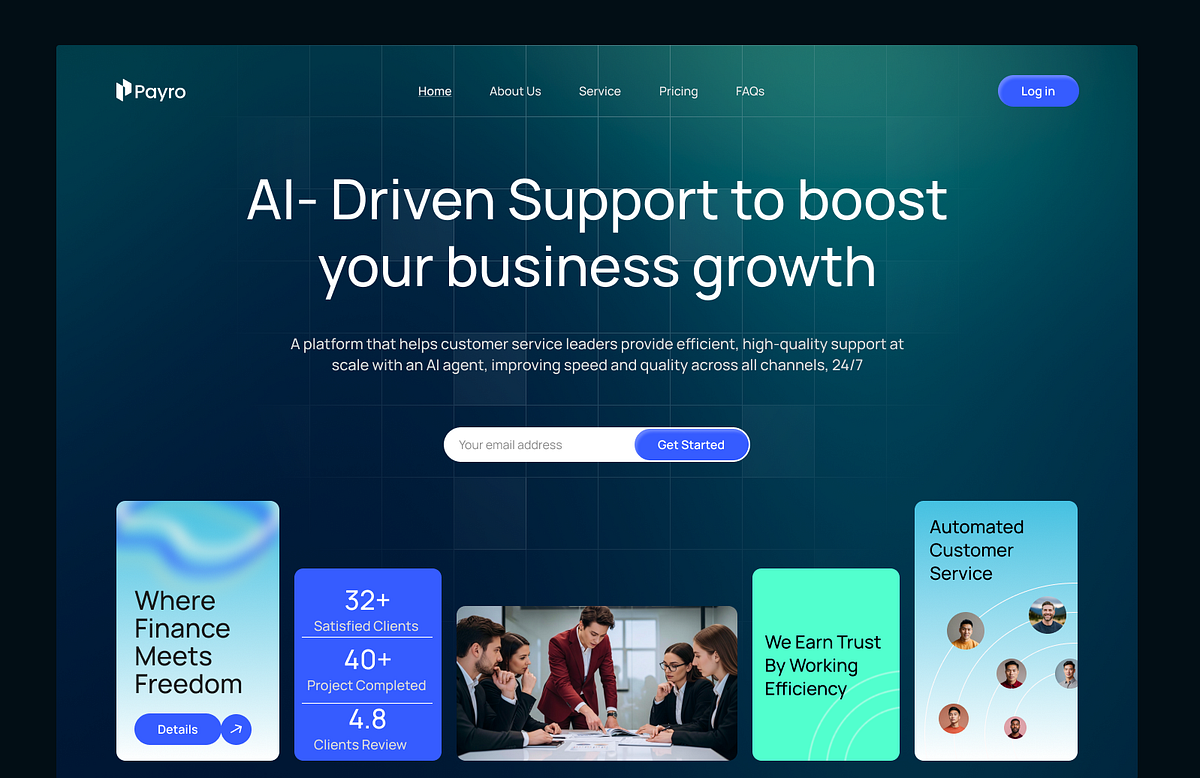 Payro – AI-Driven Business Support Landing Page