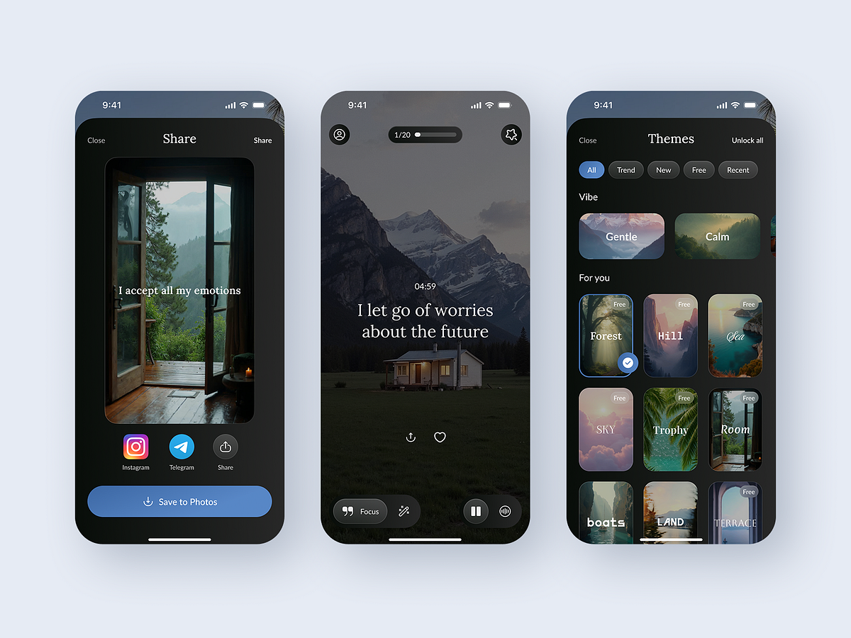 Affirmation mobile app