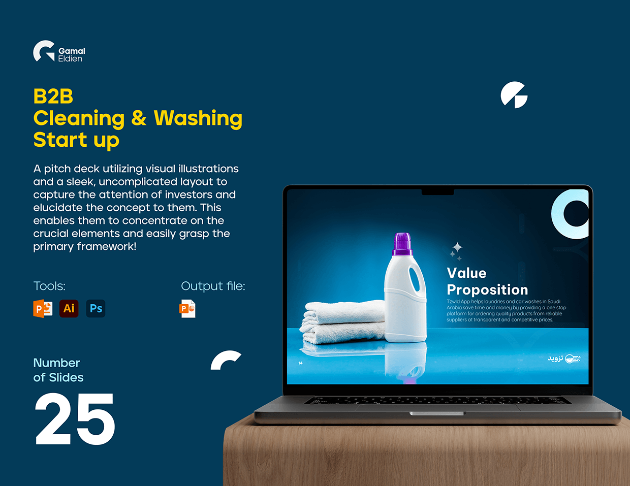 Cleaning and Washing Startup | Pitchdeck Template