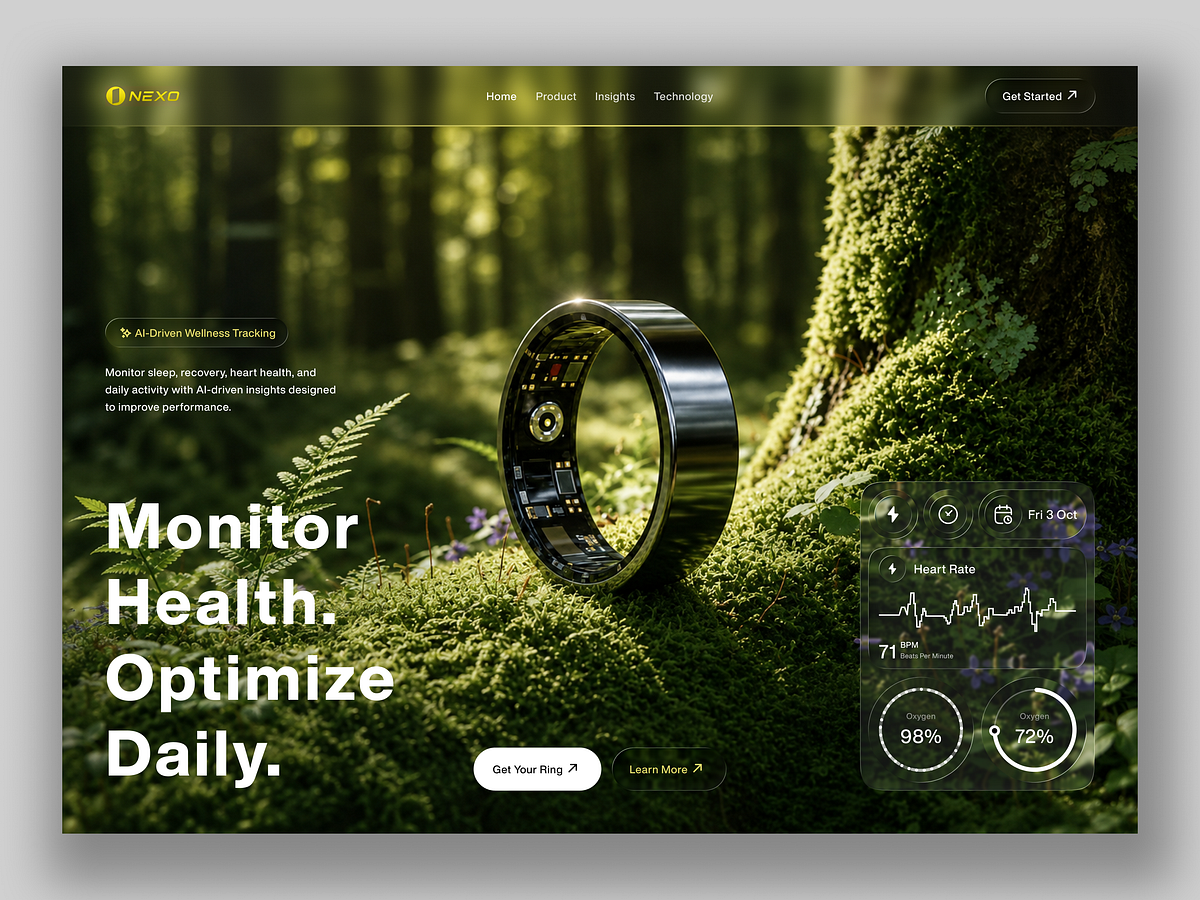 Smart Ring UI/UX Design  AI-Powered Health Monitoring App