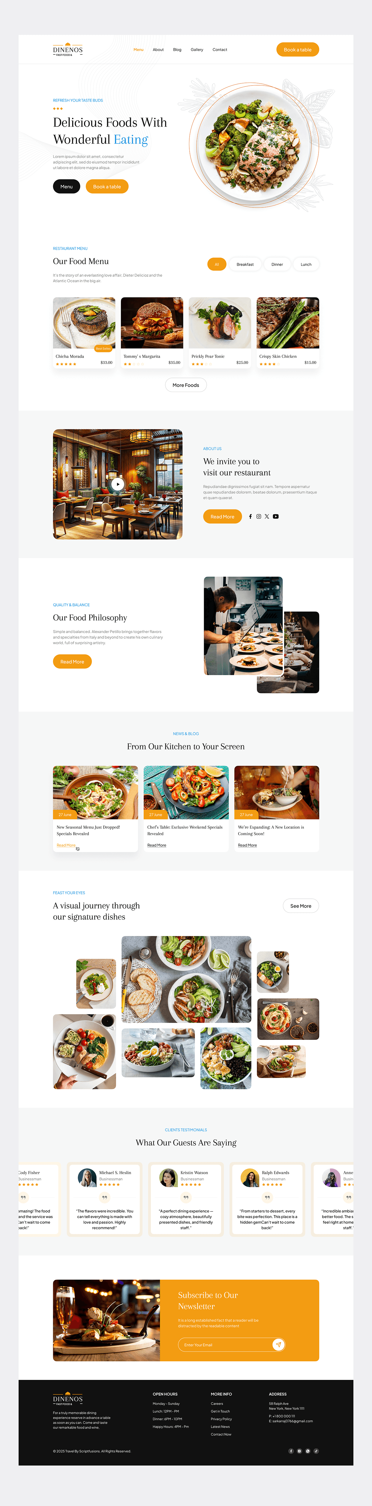 Dinenos Restaurant | Elegant Food Website Design Image 12