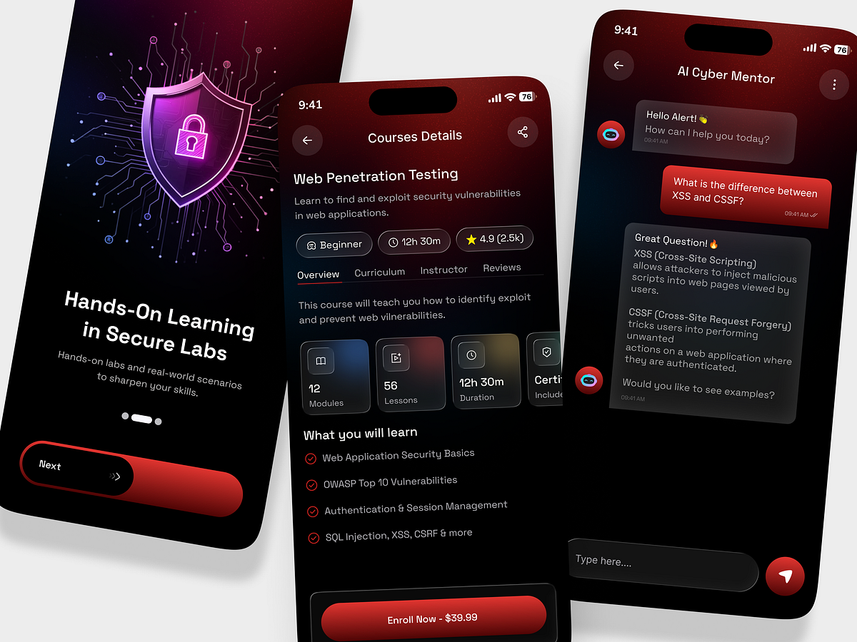 AI Security Mobile App UI Design Image 0