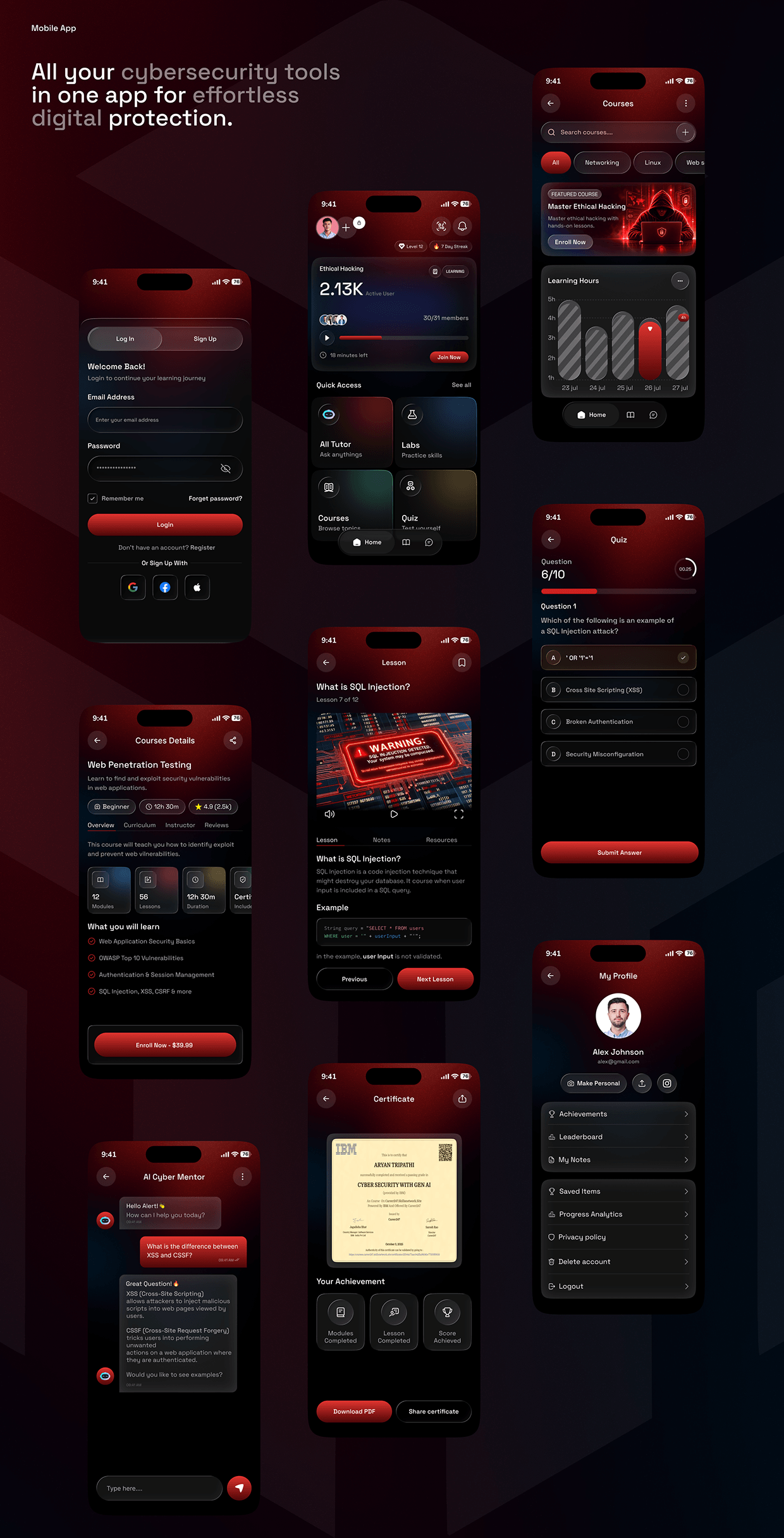 Cybersecurity App Design | AI-Powered Mobile UI/UX Image 15