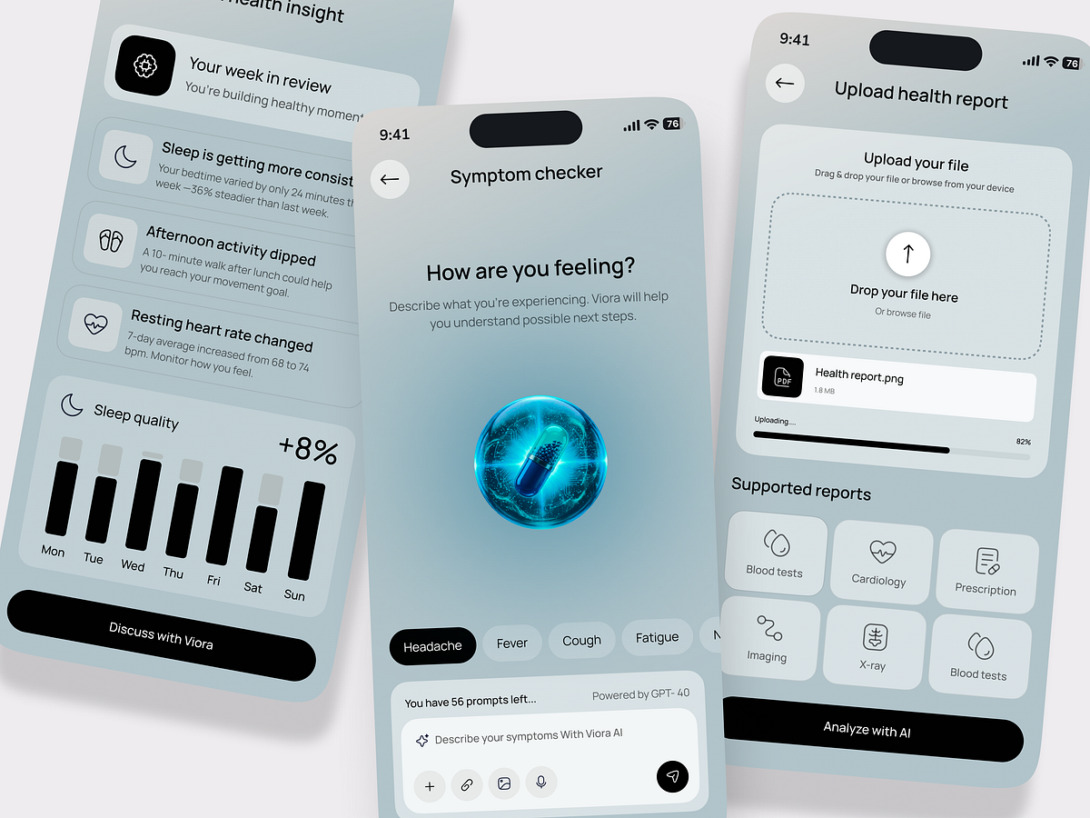 Digital Healthcare App Design AI Symptom Checker & Medical Repor Image 0