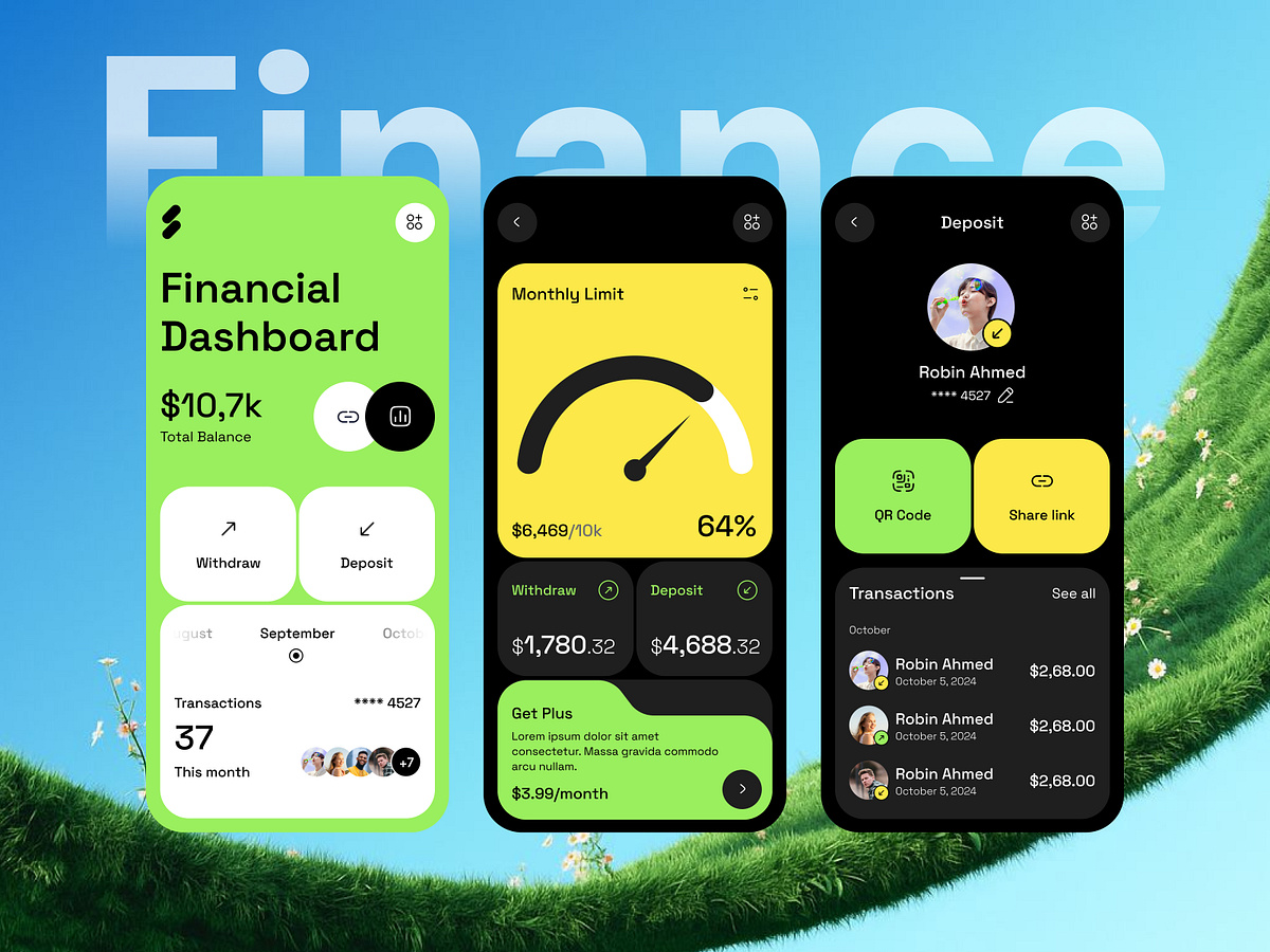 Modern Finance App Dashboard