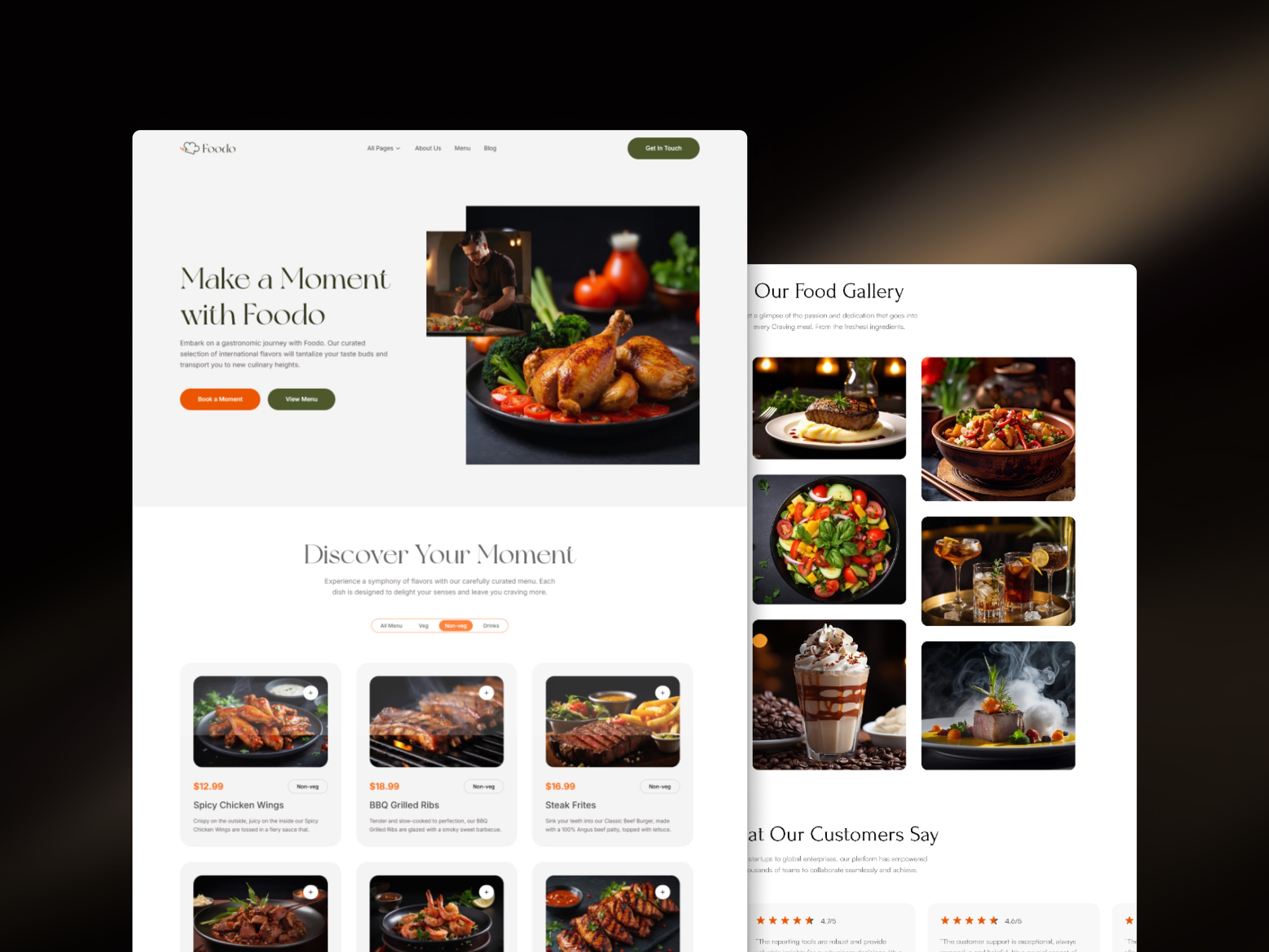 Foodo — Free Website Template for Framer