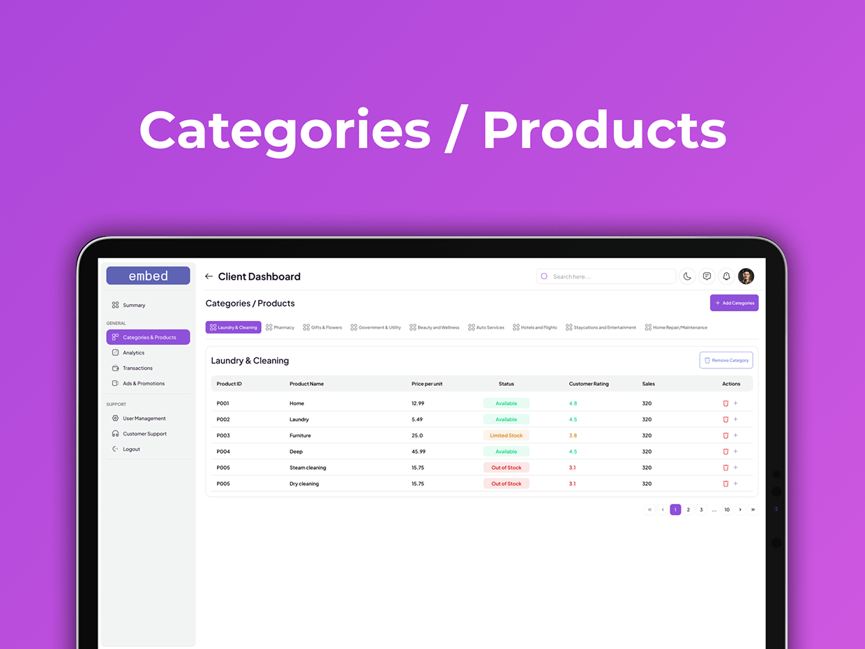 SaaS Dashboard UI/UX , Admin & Client Portal Image 2
