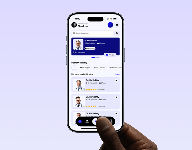 Healithic | AI Powered Doctor Booking App UI Design
