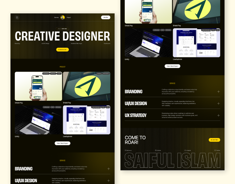 Personal Portfolio Landing Page Design