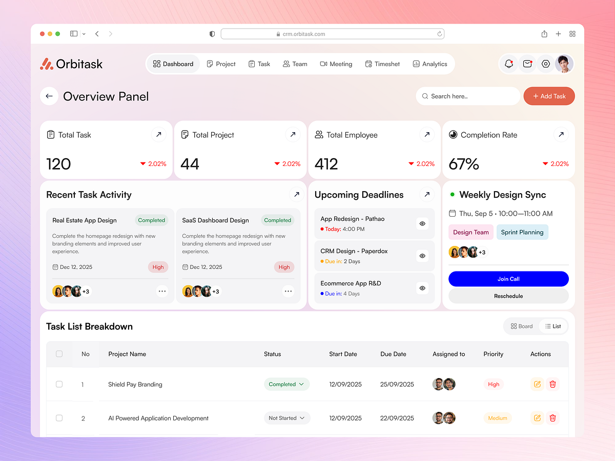 Saas Dashboard UI Design