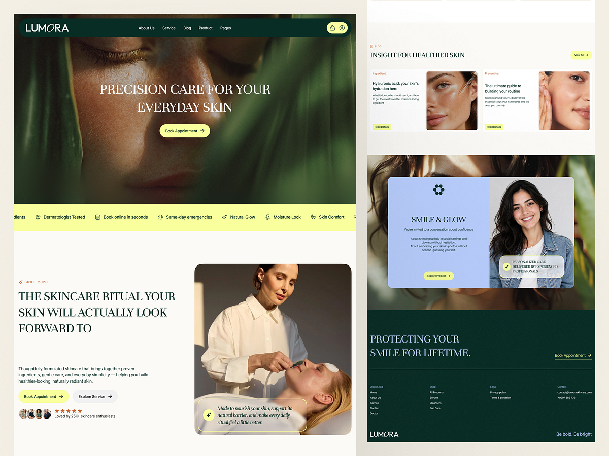 LUMORA - Skincare Landing Page UI