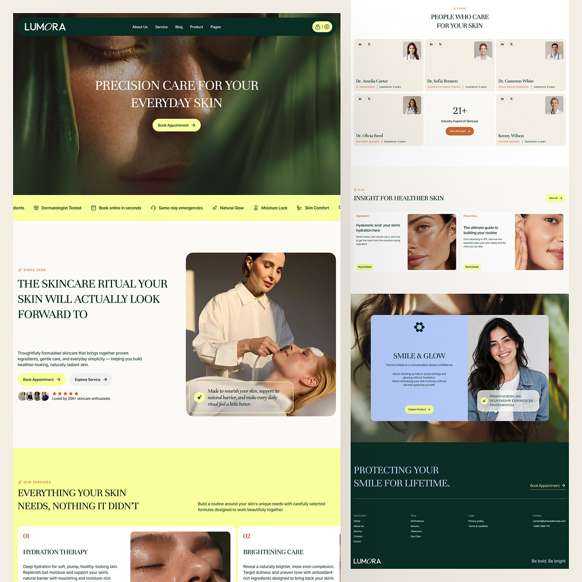 LUMORA - Skincare Landing Page UI Image 0
