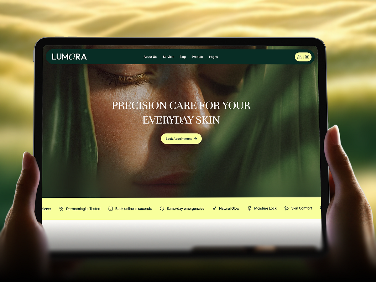 LUMORA - Skincare Landing Page UI Image 1