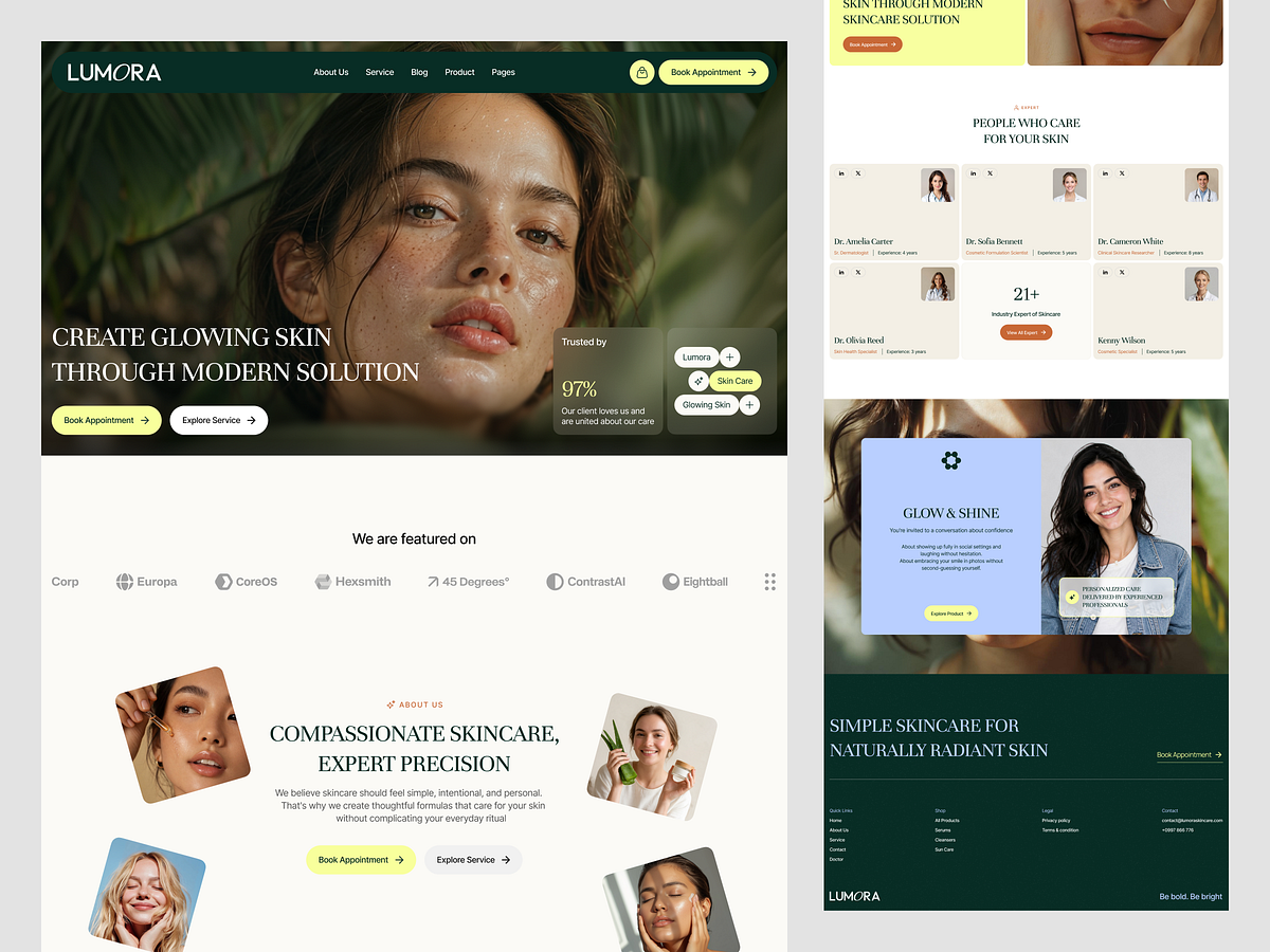 LUMORA - About Us Page UI Design