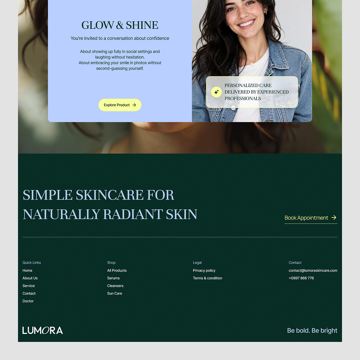LUMORA - About Us Page UI Design Image 2