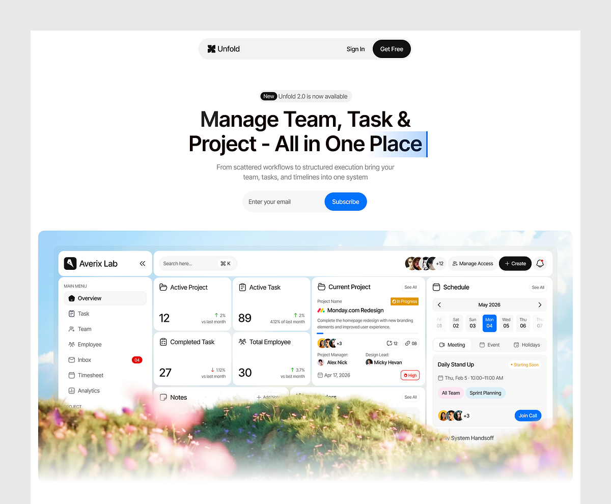Unfold - SaaS Landing Page UI Image 0