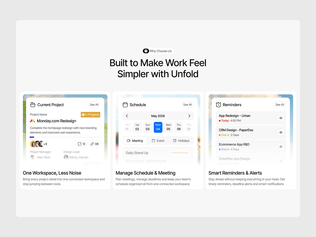 Unfold - SaaS Landing Page UI Image 2