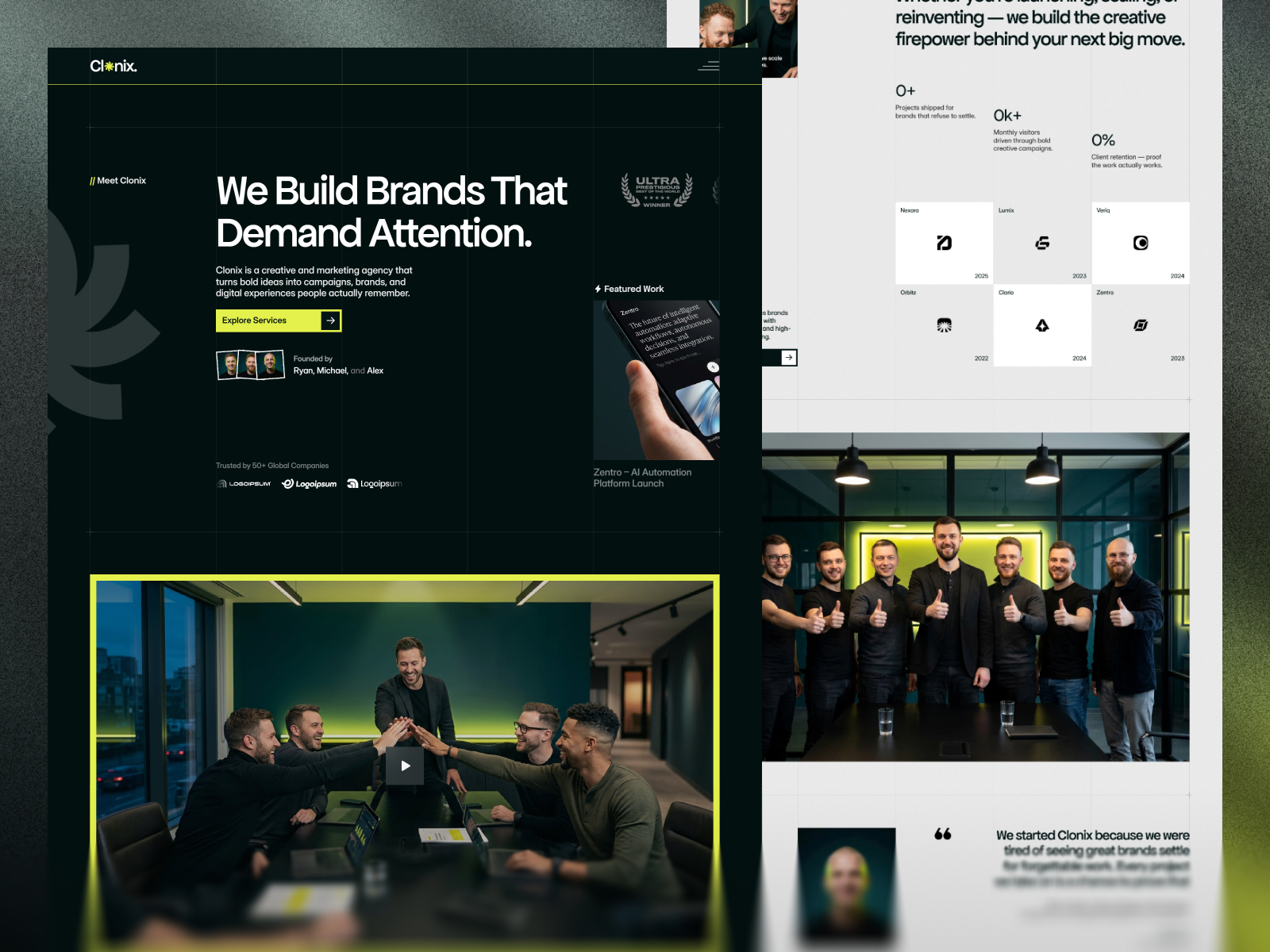 Clonix: Responsive AI Website Template by Muhammad Talha — Framer Marketplace