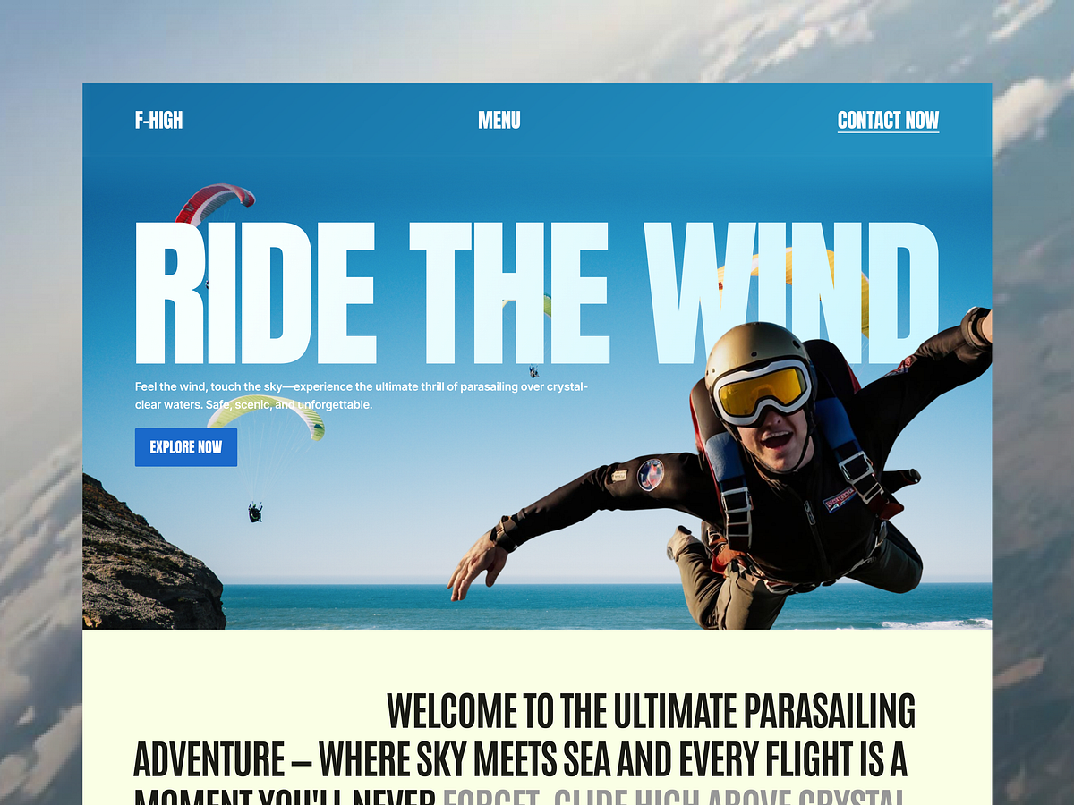 F-HIGH Hero Section – UI/UX Design