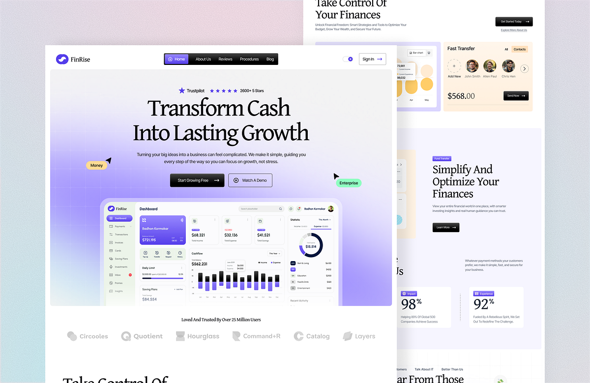 FinRise – Smart Finance Landing Page