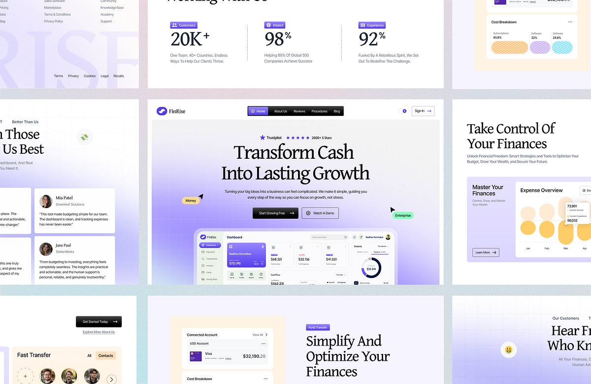 FinRise – Smart Finance Landing Page Image 1