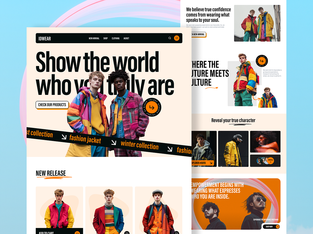 IDWEAR – Fashion Landing Page Design