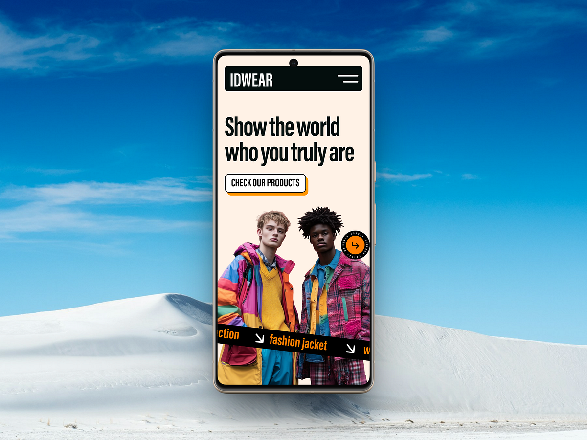 IDWEAR – Fashion Landing Page Design Image 1