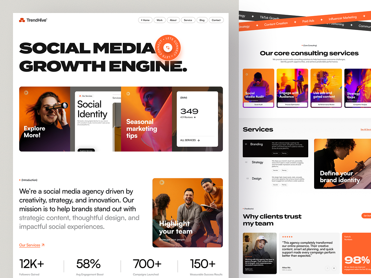 TrendHive – Social Media Agency / Digital Agency Website Design Image 2