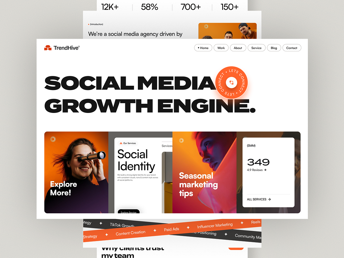 TrendHive – Social Media Agency / Digital Agency Website Design Image 3